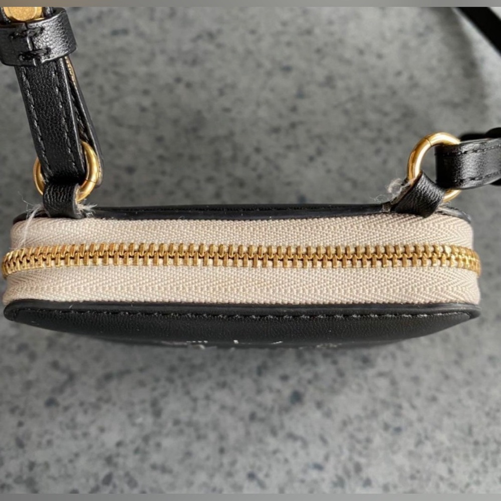 Stella McCartney Black and Cream Mini Crossbody Bag - Picture 12 of 16